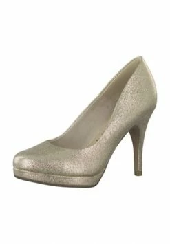 Tamaris Pumps, Metallic-Optik, Plateauabsatz, Für Damen GOLD GLAM