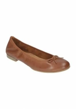 Tamaris Ballerinas, Uni, Obermaterial Leder, Dezenter Gummizug, Für Damen Cognac