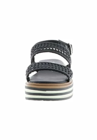 Xti® Damen Sandaletten Sandalen Riemen Plateau Slingback Schwarz Schwarz 6 Xti® Damen Sandaletten Sandalen Riemen Plateau Slingback Schwarz Schwarz – Bild 4