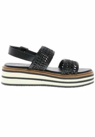 Xti® Damen Sandaletten Sandalen Riemen Plateau Slingback Schwarz Schwarz 8 Xti® Damen Sandaletten Sandalen Riemen Plateau Slingback Schwarz Schwarz – Bild 6