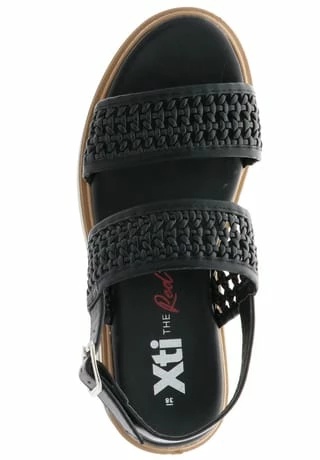 Xti® Damen Sandaletten Sandalen Riemen Plateau Slingback Schwarz Schwarz 9 Xti® Damen Sandaletten Sandalen Riemen Plateau Slingback Schwarz Schwarz – Bild 7