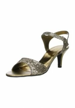 ViSTA Damen Sandaletten Riemen Glitzeroptik Bronze Bronze