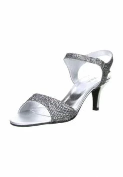 ViSTA Damen Sandaletten Riemen Glitzeroptik Silber Silber