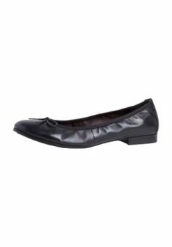 Tamaris Ballerinas, Blockabsatz, Schleifchen, Leder, Für Damen Schwarz