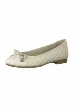 Tamaris Ballerinas, Blockabsatz, Steppoptik, Zierschleife, Für Damen IVORY