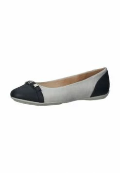 GEOX Lederimitat/Textil Ballerinas Silber/ Blau