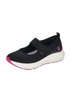 Rieker Textil Ballerinas Schwarz/ Rosa